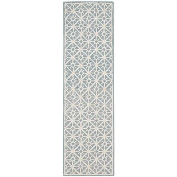 57 GRAND BY NICOLE CURTIS Series 2 Light Blue 2 ft. x 8 ft. Contemporary Kitchen Runner Area Rug