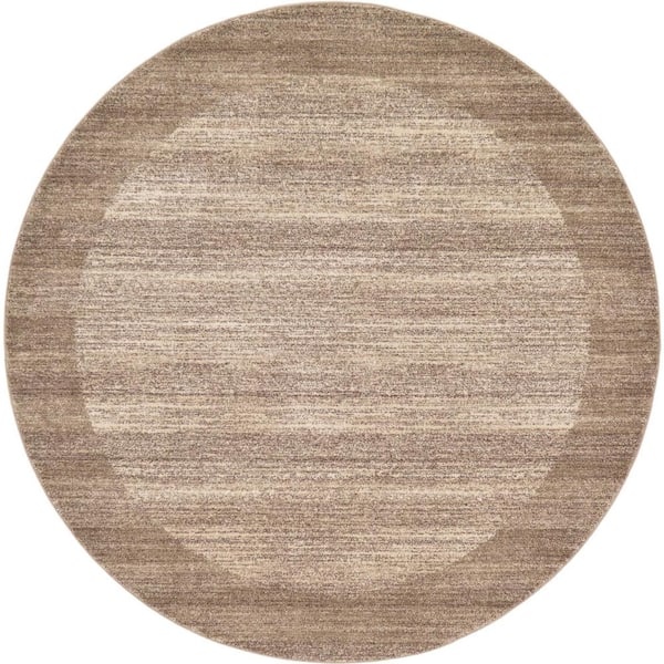 Unique Loom Del Mar Abigail Beige 8' 0 x 8' 0 Round Rug