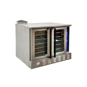 38 in. W Commercial Electric Convection Oven Three Phase in Stainless Steel 54,000 BTU with Casters 208-Volt