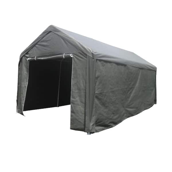 10 ft. W x 20 ft. L Grey Color Heavy-Duty Outdoor Gazebo Carport Canopy Tent with Sidewalls