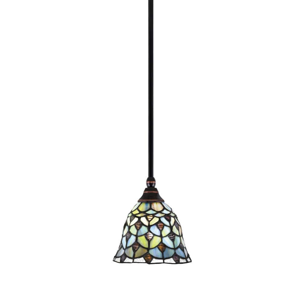 Sparta 100-Watt 1-Light Black Copper Shaded Pendant Mini Pendant Light ...