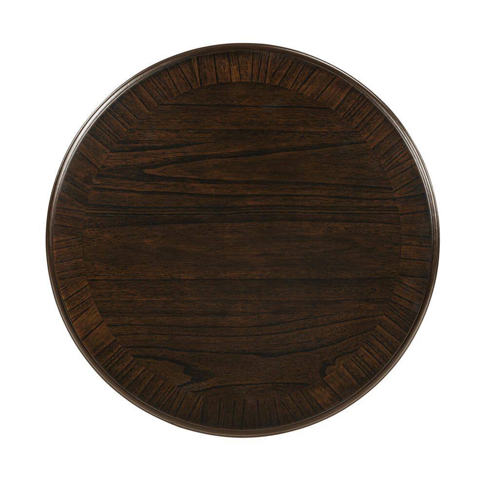 Liam 22 in. Walnut Round MDF and Solid Wood Veneer End Table, Side Table with X-Shaped Base - thumbnail 4