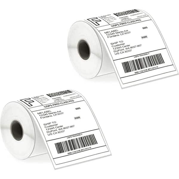 Unbranded 4 x 6 Perforated Thermal Labels Commercial Grade 250 Labels per Roll 2 Rolls Water and Oil Proof Scratch Resistant