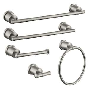 Mathsson 5-Piece Bath Hardware Set with Mounting Hardware in Brushed Nickel