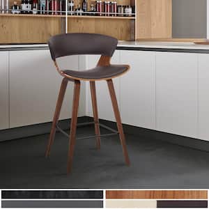 Jagger Modern 26 in. Wood and Faux Leather Counter Height Bar Stool