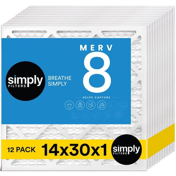 14 in. x 30 in. x 1 in. MERV 8 FPR 5 Pleated Furnace Air Filter (12-Pack)
