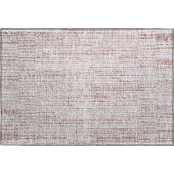 Mayfield Premium Machine Washable Abstract AMF2102 Coral 2 ft. x 3 ft. Accent Rug