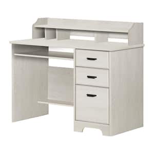 Versa 44.75 in. Rectangle Winter Oak Laminated Particle Board 3-Drawer Desk with Hutch