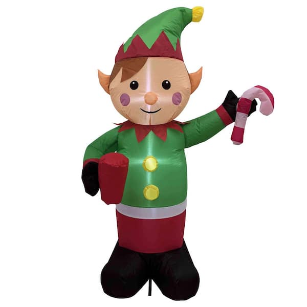 Lighted Inflatable Elf Outdoor Christmas Decoration 4.25 ft.