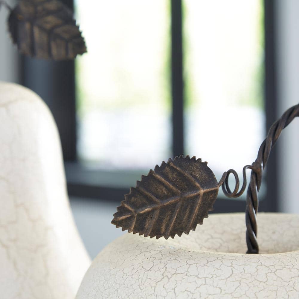 Antique White Metal Apple and Pear Sculpture Set