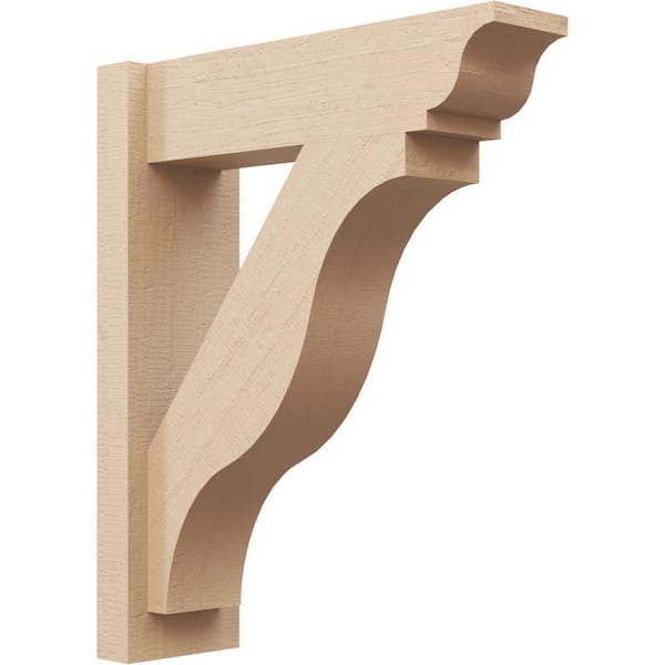 Ekena Millwork 6 in. x 24 in. x 20 in. Funston Traditional Rough Cedar Woodgrain Timberthane Polyurethane Outlooker, Primed Tan