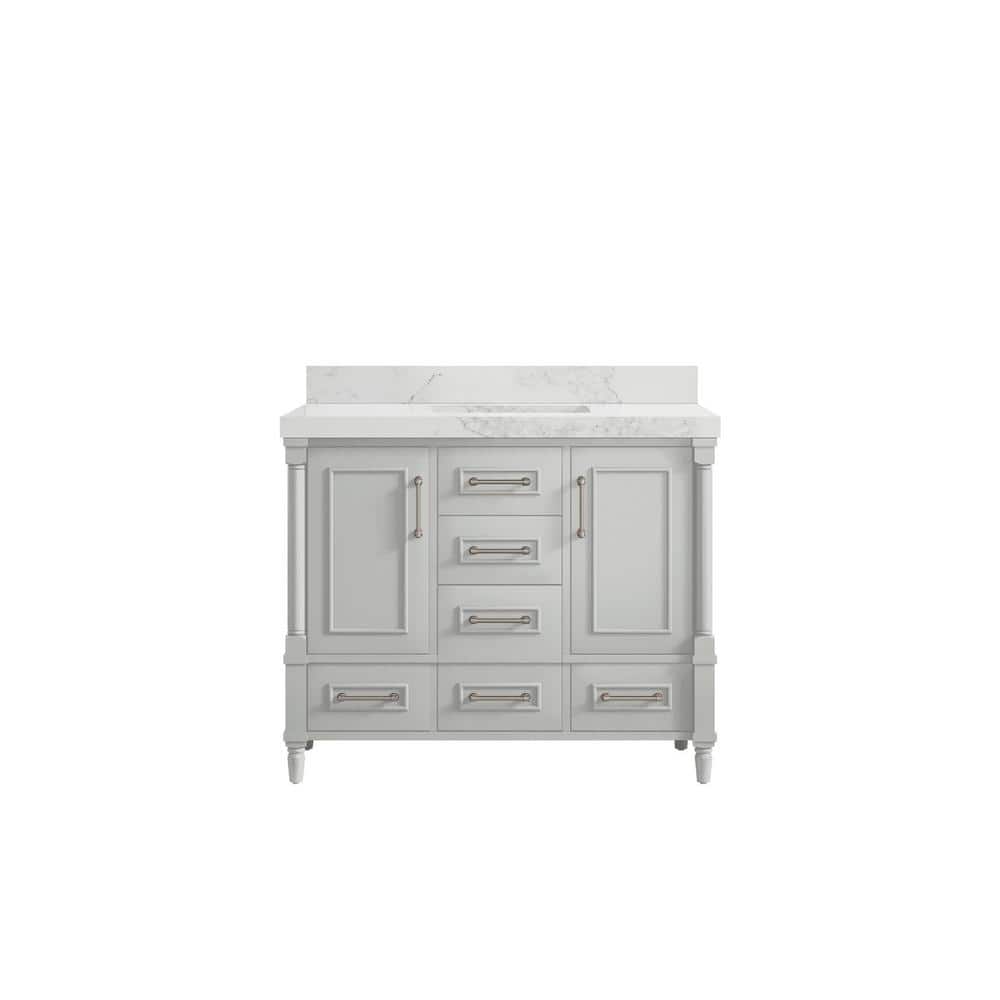 Hudson 42 in. W x 22 in. D x 36 in. H Bath Vanity in Coventry Gray with 2 in Calacatta Nuvo Top price history on PriceWatchPro