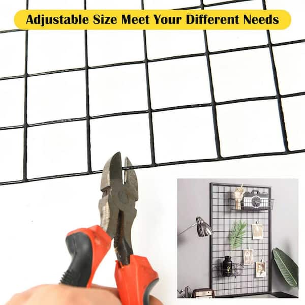 ANGELES HOME 3 ft. x 50 ft. 16-Gauge Black Vinyl Coated Welded Wire Mesh 1.5 in.