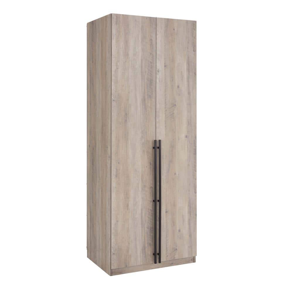 Rustic Grey 4-Door Modular Wardrobe Closet