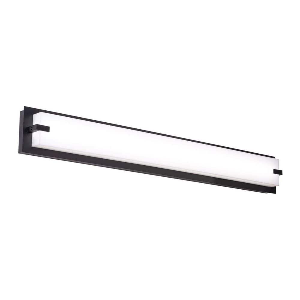 Sinclair 36 in. 1-Light Black Integrated LED Vanity Light with White Acrylic Shade price history on PriceWatchPro