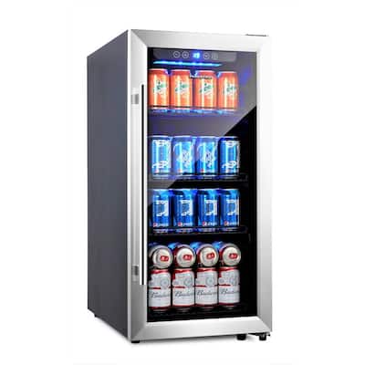 Phiestina Beverage Refrigerators, Countertop Mini Fridge Glass Door