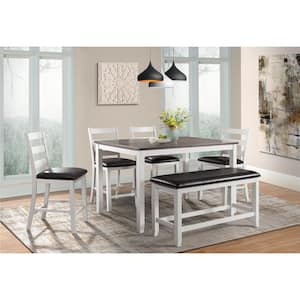 Picket House Furnishings Kona Counter Height 6-Piece Dining Set-Table, 4-Chairs and Bench