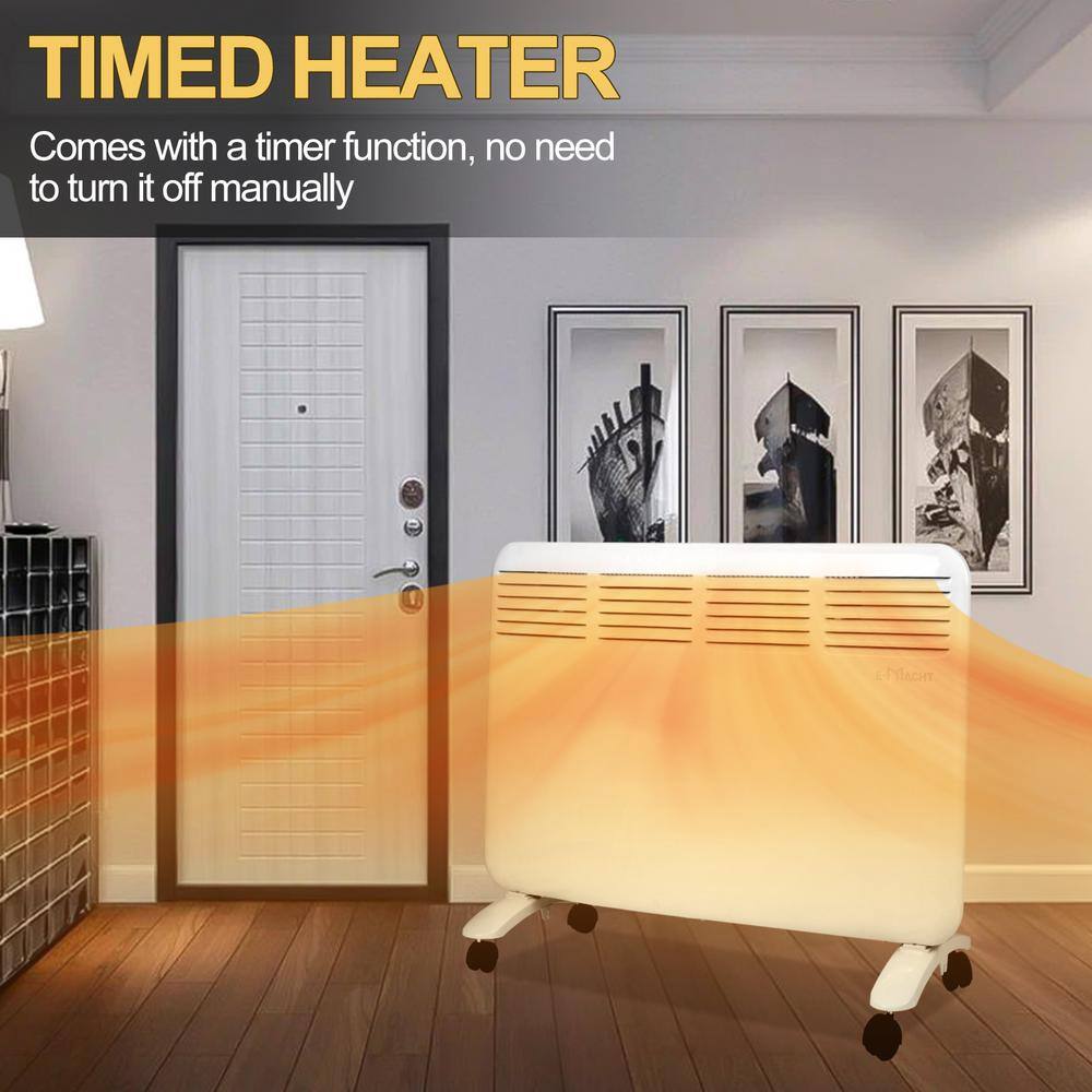 White 1500W Electric Convection Heater with Digital Thermostat
