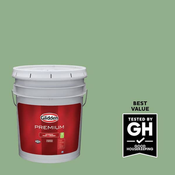 Glidden Premium 5 gal. PPG1130-5 Pear Cactus Flat Interior Paint