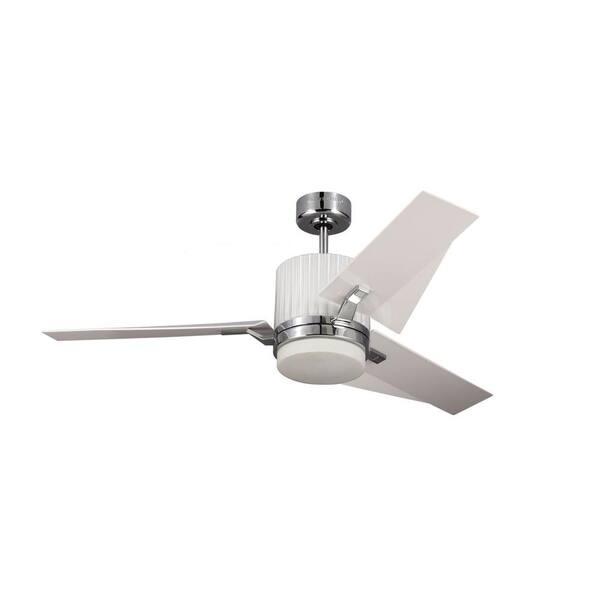 Generation Lighting Ken 52 in. Chrome Ceiling Fan with White ABS Blades