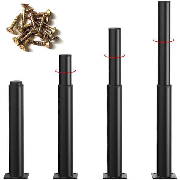 Angel Sar 10 in. to 16 in. Metal Adjustable Furniture Legs, Adjustable Height Replacement Legs for Furniture (4-Pack)