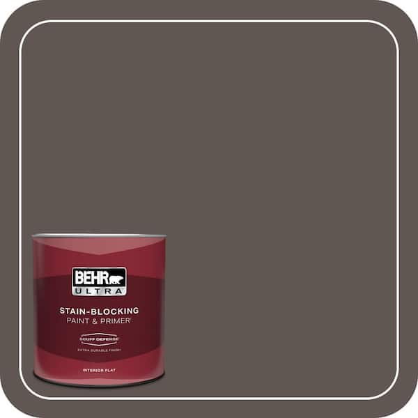 BEHR ULTRA 1 qt. #N140-7 Timber Brown Extra Durable Flat Interior Paint & Primer