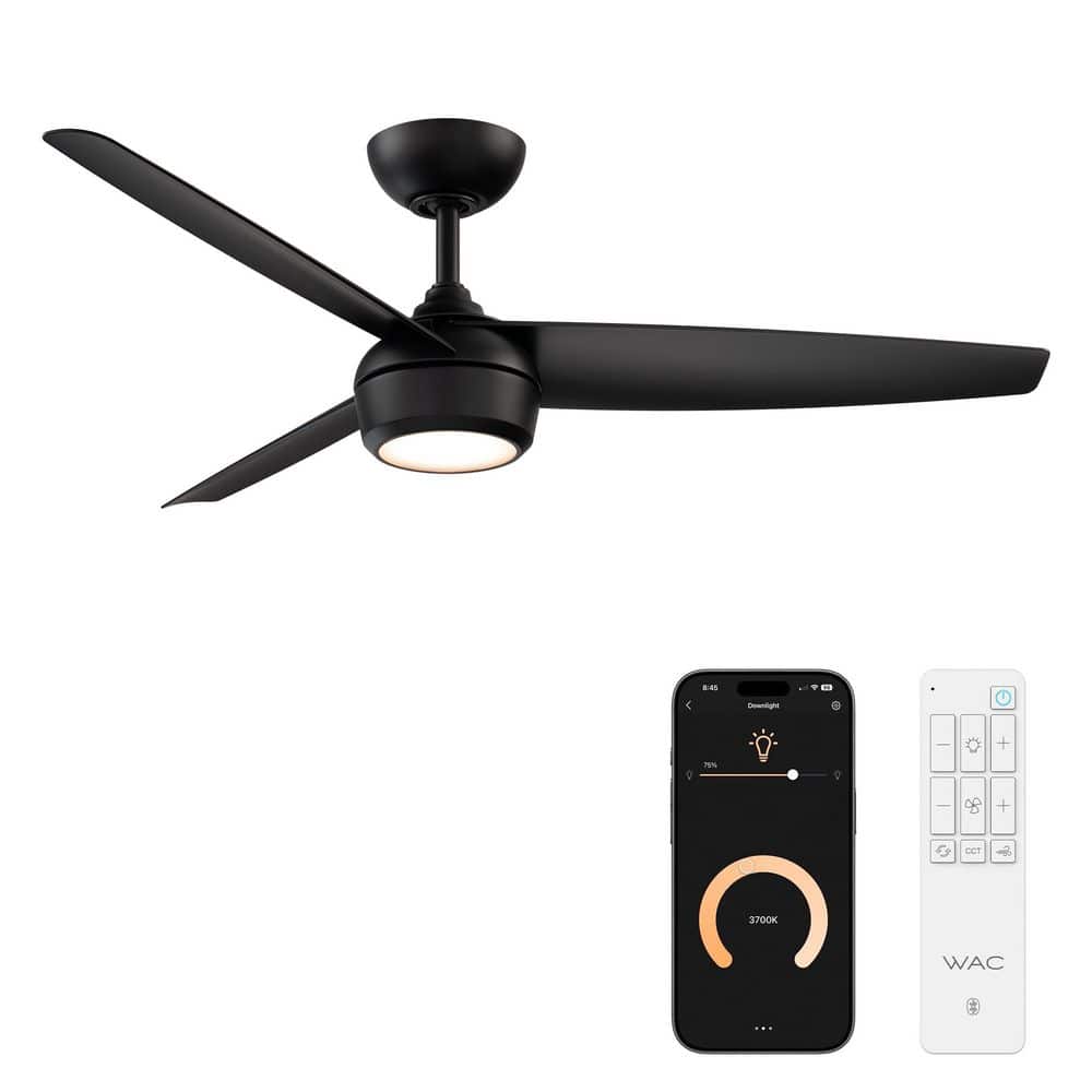 Ferris 52 in. Smart Indoor/Outdoor Matte Black Standard Ceiling Fan Selectable 5CCT Integrated LED with Remote price history on PriceWatchPro