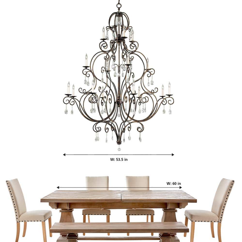 Mocha Bronze Multi-Tier Crystal Candle Chandelier