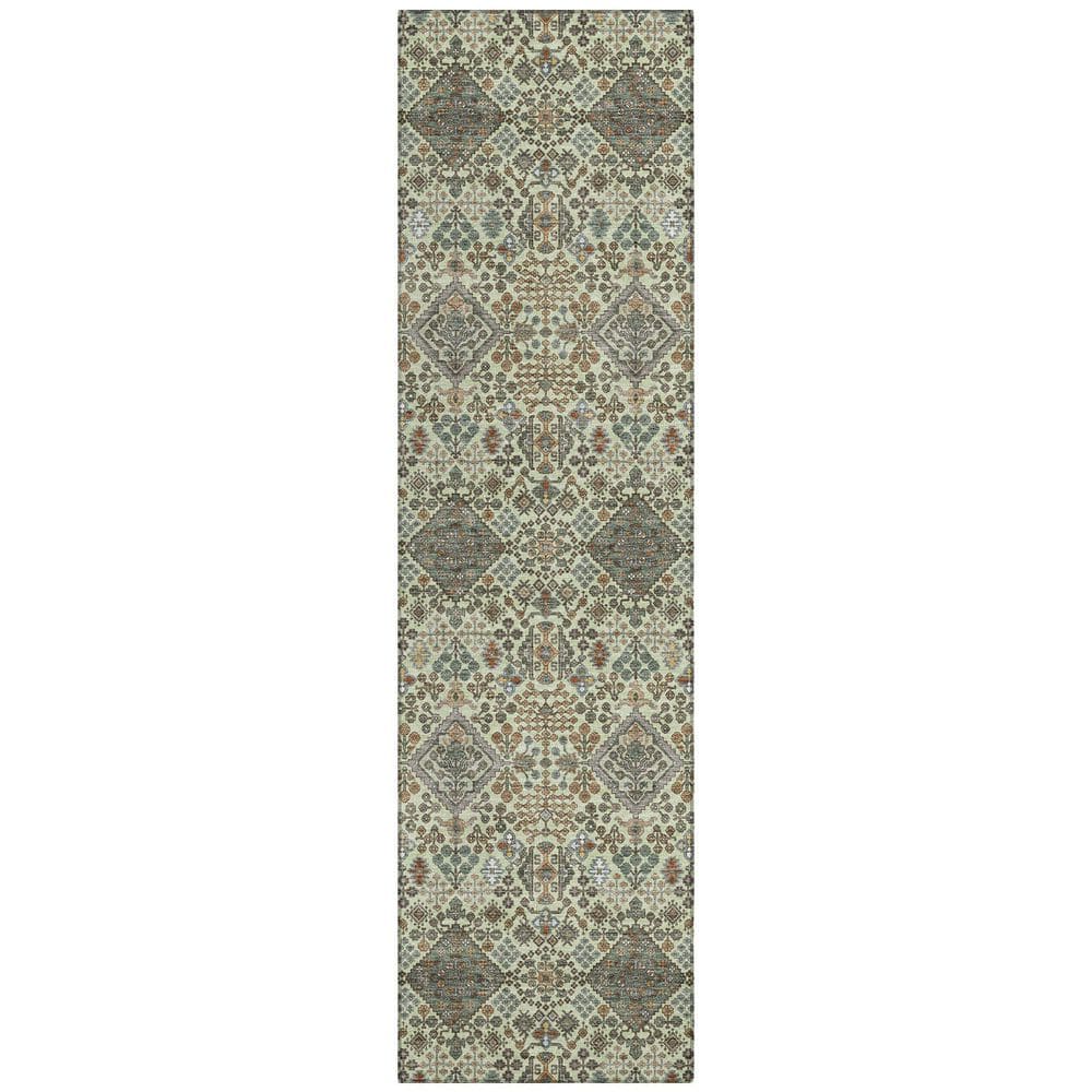 Chantille Machine Washable Indoor/Outdoor Abstract ACN2478 Celery 2 ft. x 7 ft. Runner Rug price history on PriceWatchPro