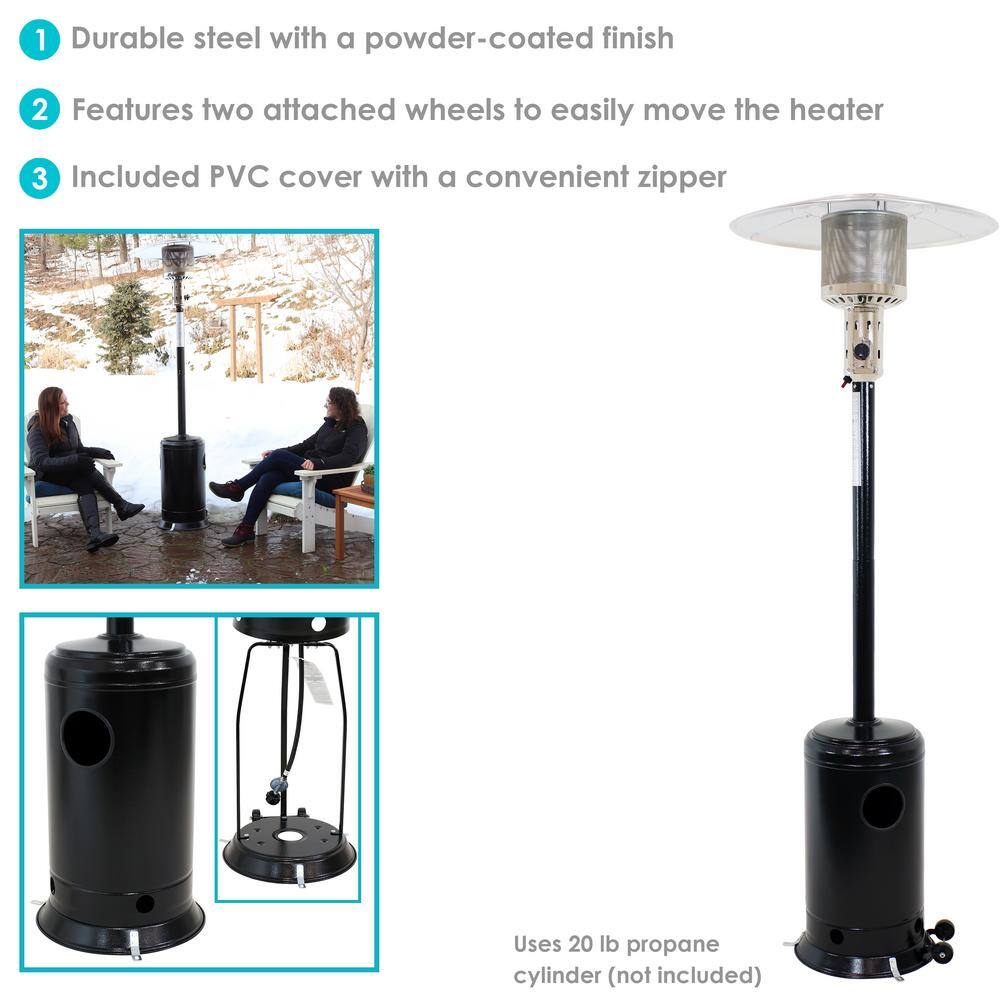Sunnydaze 47000 BTU Residential Hammered Black Propane Patio Heater