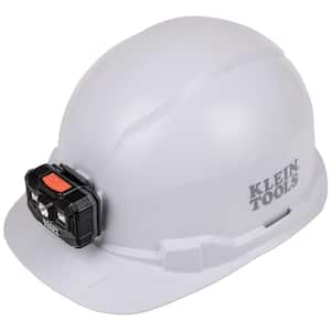 Non-Vented Cap Style Hard Hat with Rechargeable Headlamp