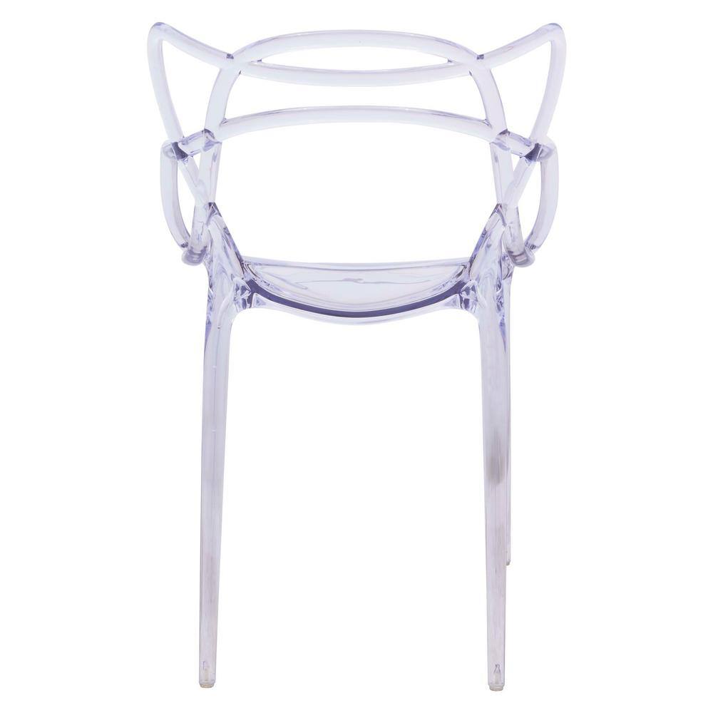 Milan Modern Clear Plastic Dining Chair with Elegant Wire Design