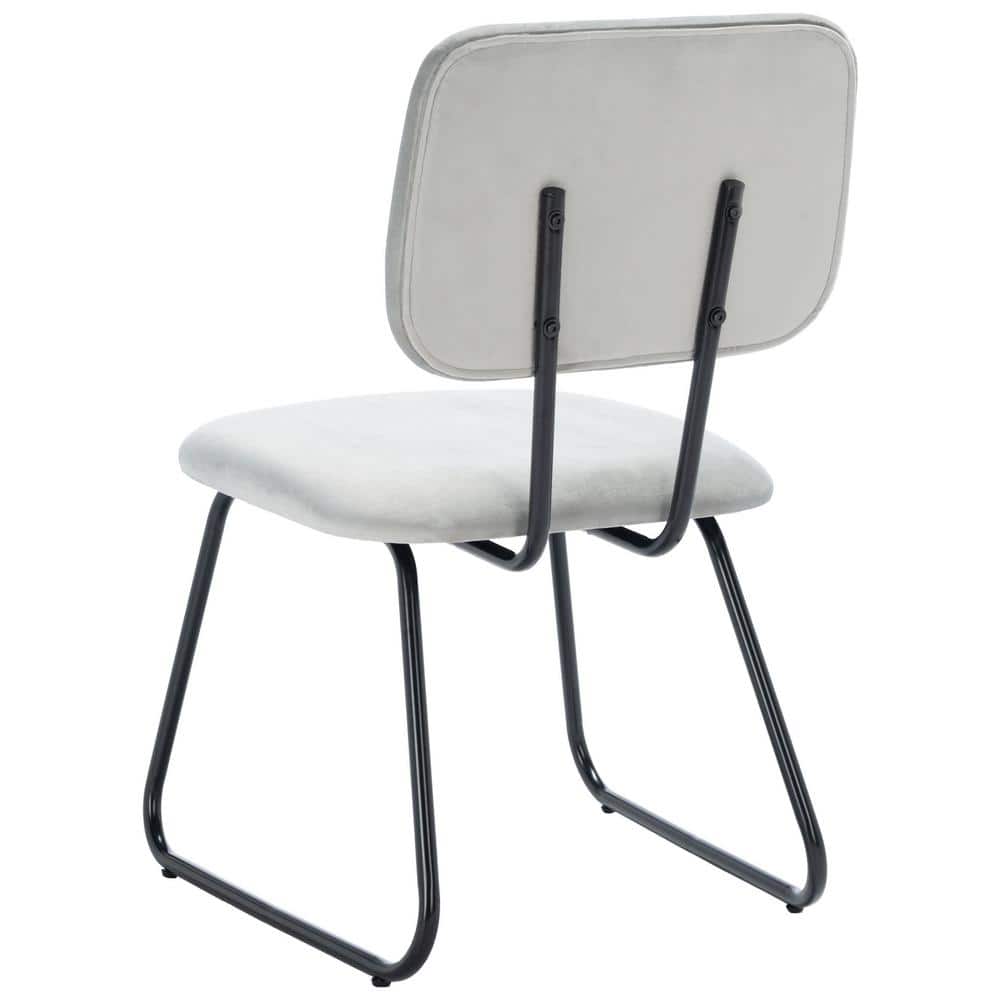 Modern Velvet Parsons Side Chair with Metal Hairpin Legs - Black
