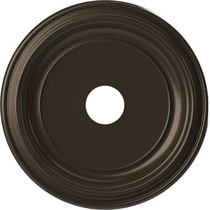 19 in. O.D. x 3-1/2 in. I.D. x 1-1/2 in. P Traditional Thermoformed PVC Ceiling Medallion in Metallic Dark Bronze