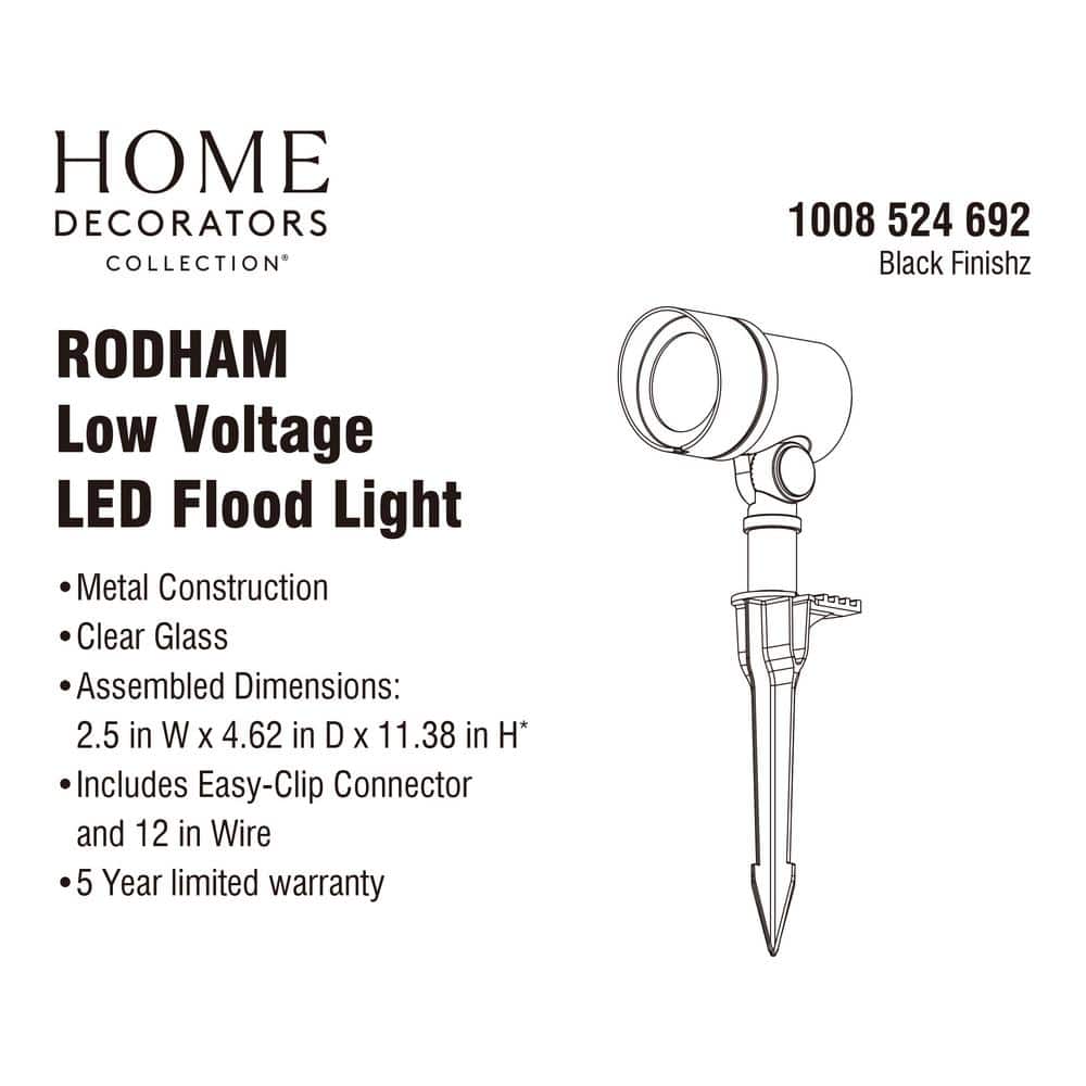 Black Aluminum Low Voltage LED Outdoor Flood Light