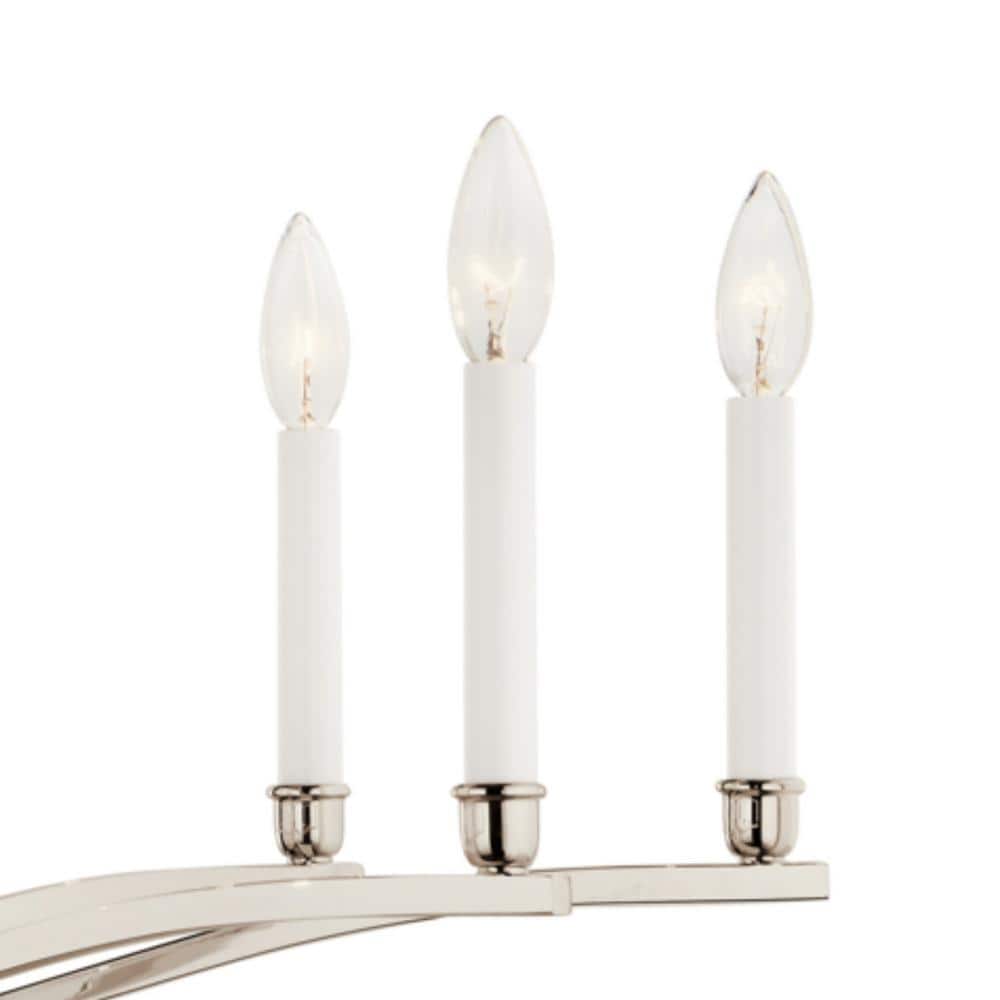 Polished Nickel 14-Light Taper Candle Chandelier