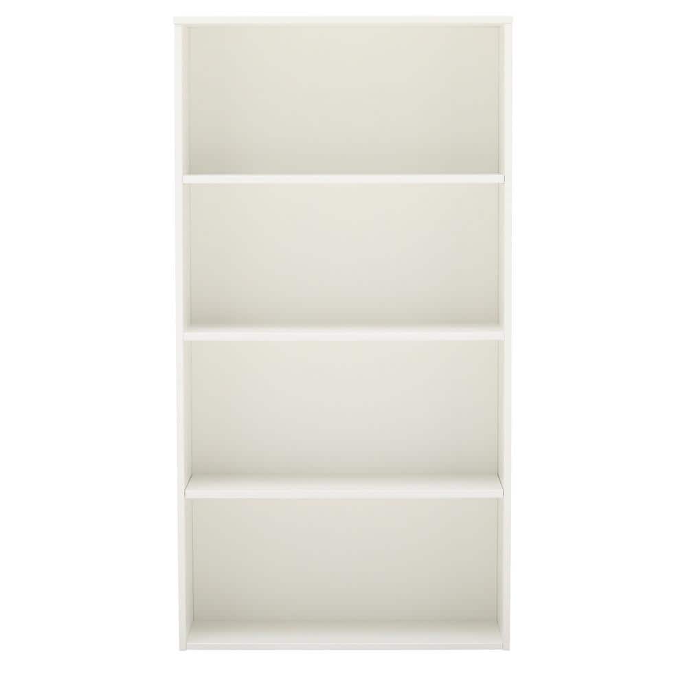 Prado Adjustable White 4-Shelf Engineered Wood Bookcase