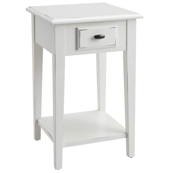 Leick Home Haven Ridge 15 in. Farmhouse White Square Wood Coffee Table