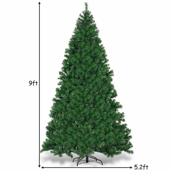 Costway 9 Ft. Pre-Lit Pvc Artificial Christmas Tree Hinged With 700 Led Lights And Stand Cm21223