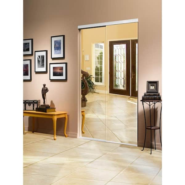 Impact Plus 42 In X 96 Polished, Mirror Closet Doors Home Depot