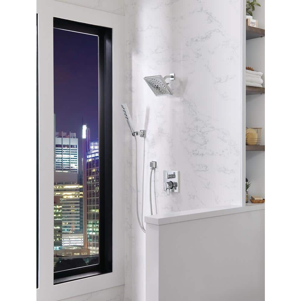 Chrome Modern Double Handle Shower Trim Kit