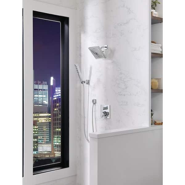 Ara Modern 2-Handle Wall-Mount Valve Trim Kit with 6-Setting Integrated Diverter in Chrome (Valve Not Included)