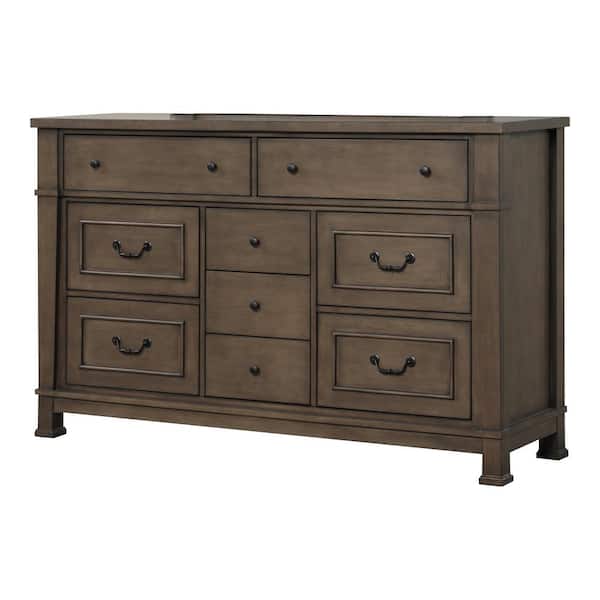 Yates Dark Walnut 9-Drawer 63 in. Dresser
