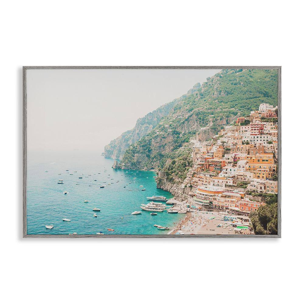 Amalfi Coast Harbor by Sisi and Seb 1-Piece Gray Framed Architecture Giclee Art Print 20 in. x 30 in. price history on PriceWatchPro