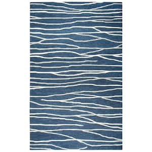 Geneva Blue/Ivory 8 ft. x 10 ft. Striped Area Rug