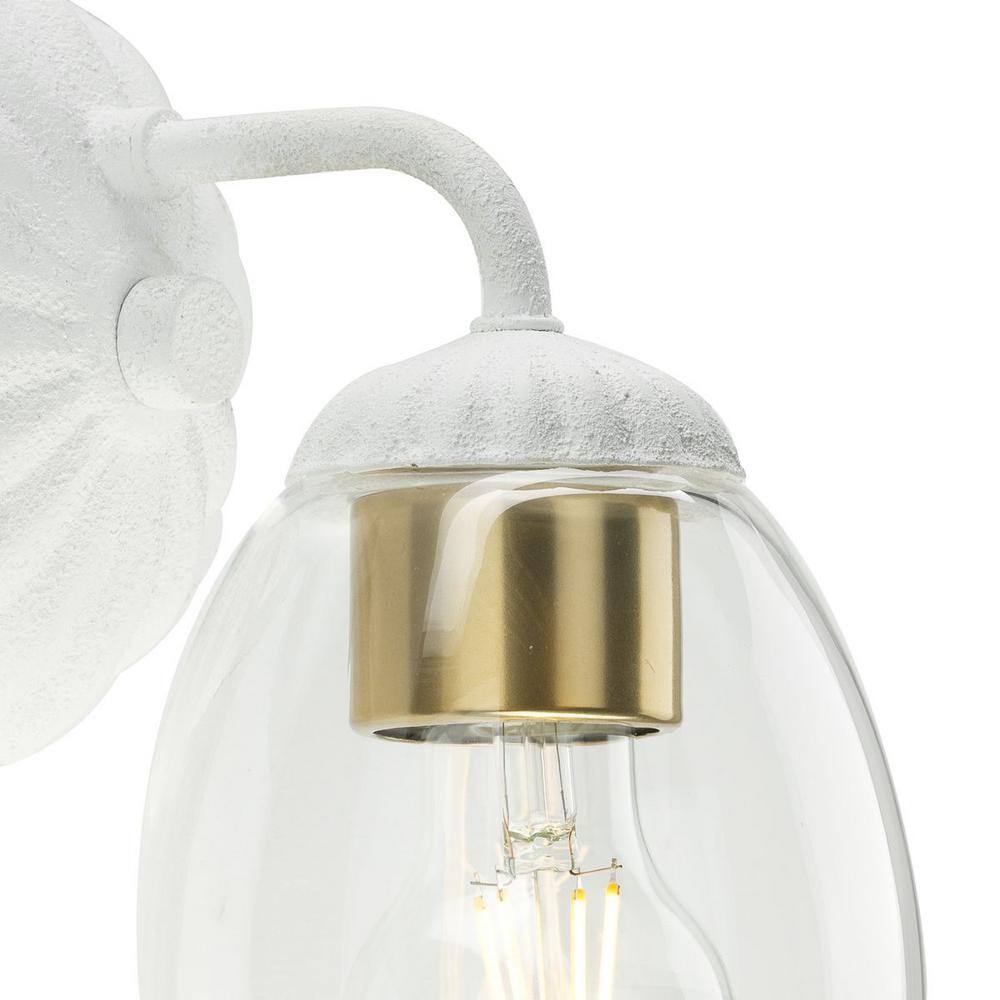 Quillan White Plaster Dimmable 1-Light Vanity Light