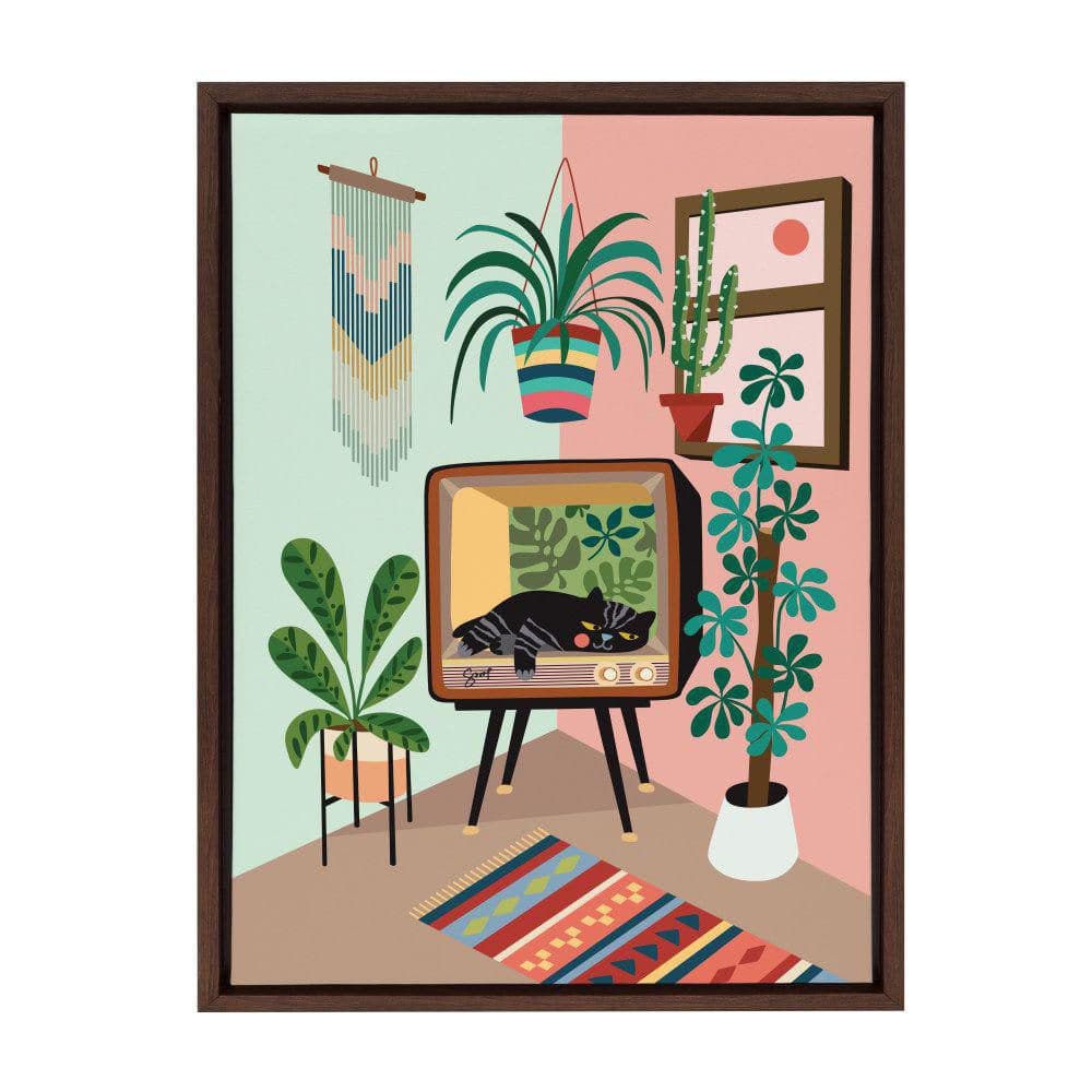Sylvie TV Cat Bed by Rachel Lee of My Dream Wall Framed Art Print 24 in. x 18 in. price history on PriceWatchPro