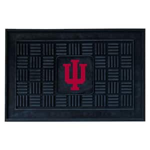 NCAA Indiana University Black 19.5 in. x 31.25 in. Outdoor Vinyl Medallion Door Mat