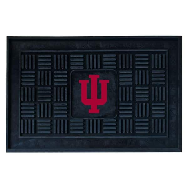 FANMATS NCAA Indiana University Black 19.5 in. x 31.25 in. Outdoor Vinyl Medallion Door Mat