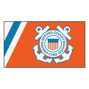 U.S. Coast Guard Red 3 ft. x 5 ft. Plush Area Rug